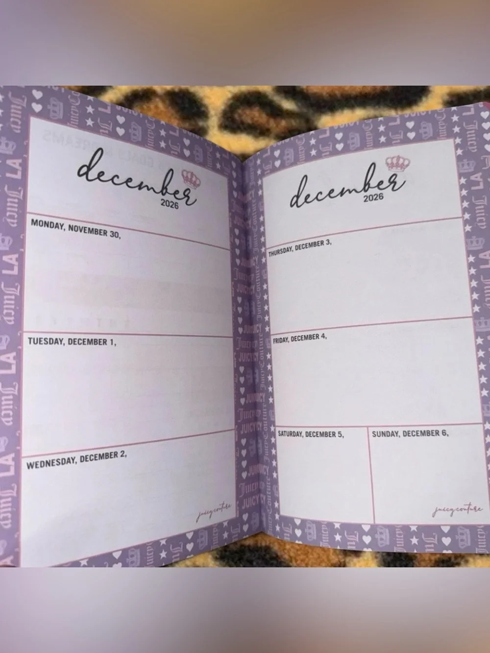 Brand New Juicy Couture Black & Gold 2026–2027 18 Month Planner with Crown Pen